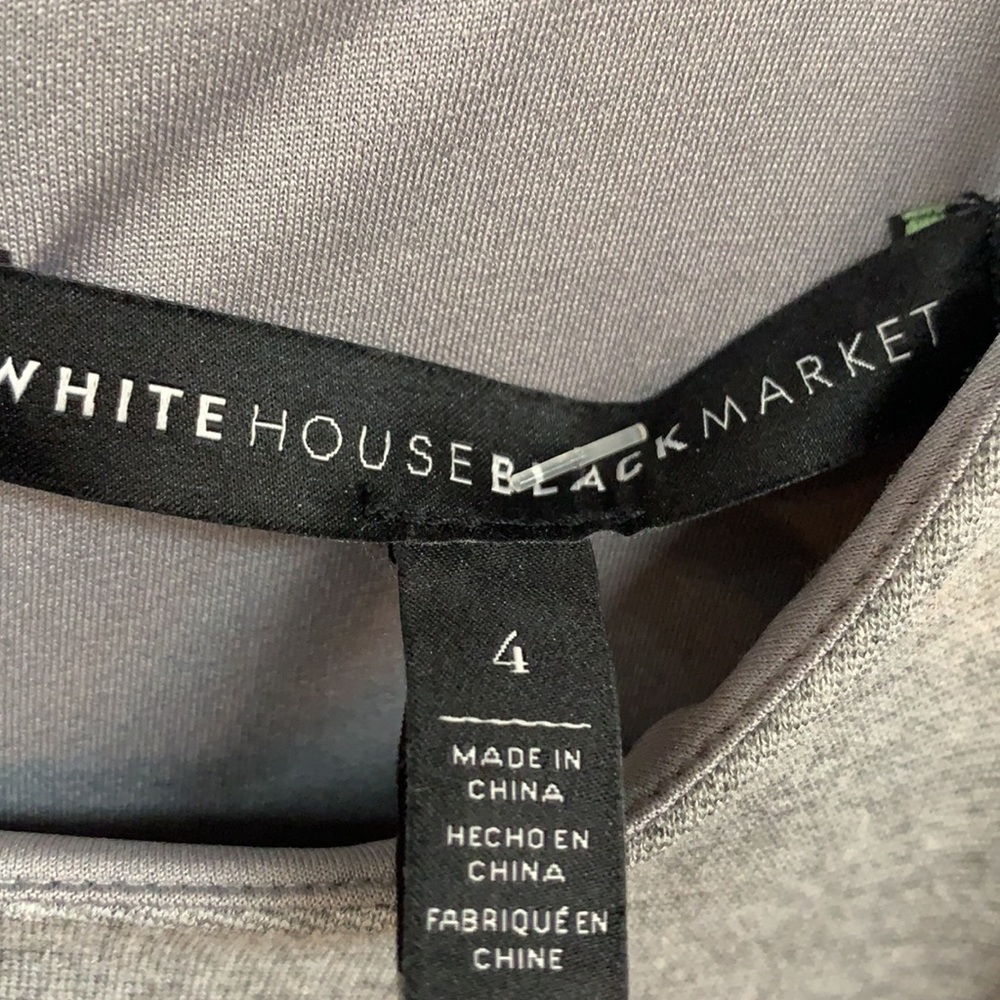 110-7 WhiteHouse Black Market grey zippered sleeveless dress size 4 basic - Picture 5 of 6